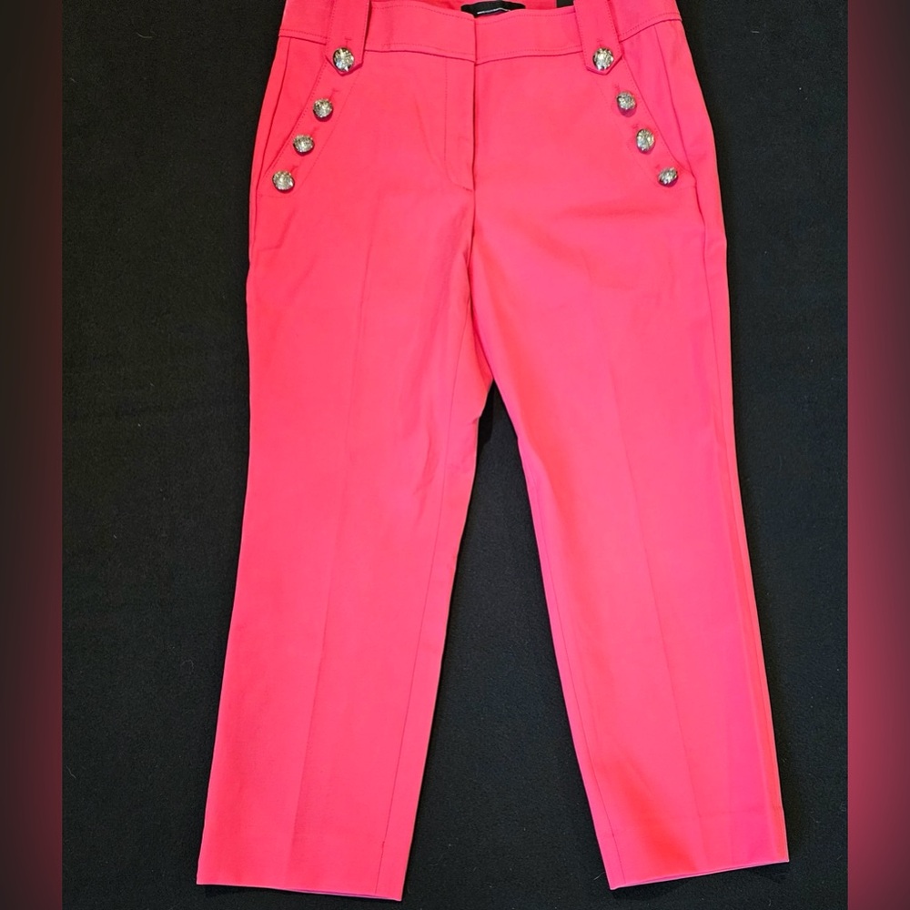 White House Black Market Pink Straight Jolie Button Women's Size 12 NWT